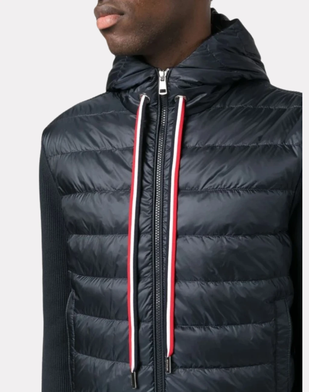 Lacivert Kolu Triko Erkek Mont