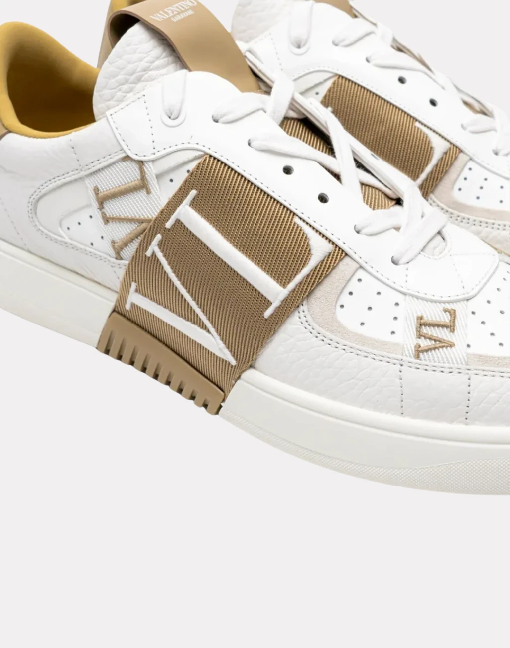 VL7N logo-strap Beyaz Deri Erkek Sneakers