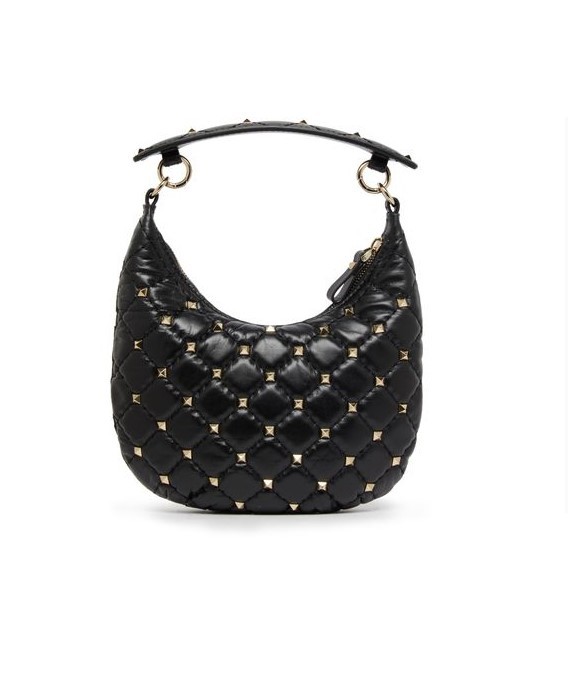 Mini Hobo Rockstud Spike Nero Hobo Bag