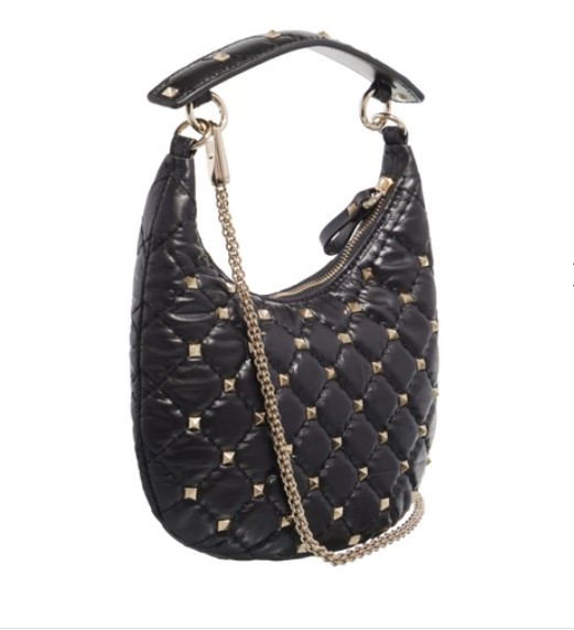 Mini Hobo Rockstud Spike Nero Hobo Bag