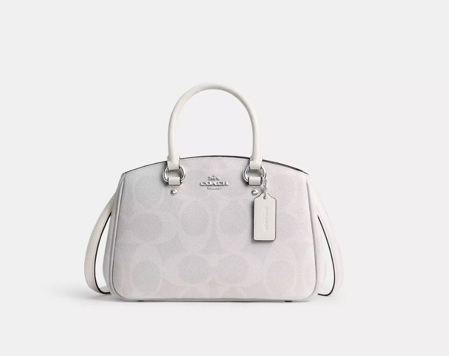 İmzalı Kanvastan Beyaz Taşıma Çantası