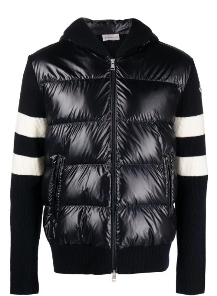 stripe-detail panelled padded jacket