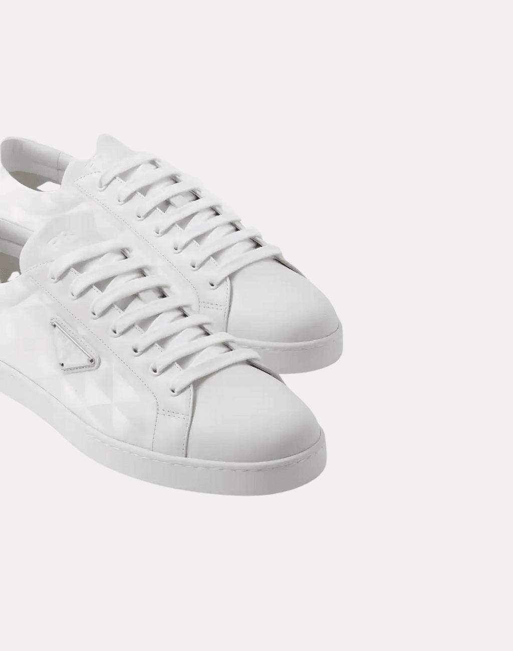 Deri ve Desenli Beyaz Erkek Sneaker