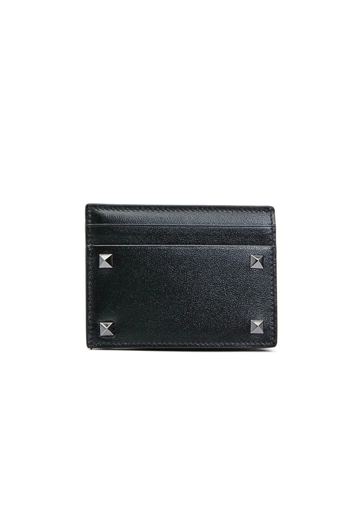 Rockstud Siyah Deri Erkek Kartlık