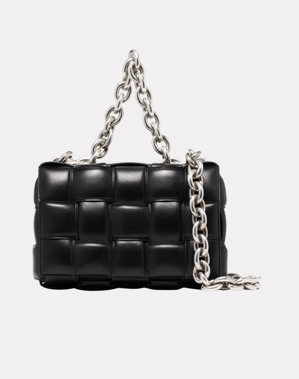 Black Padded Chain Cassette Bag