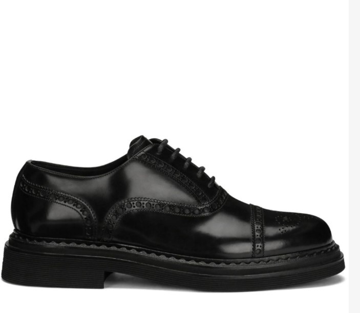 Black Francesina Leather Derby Shoes