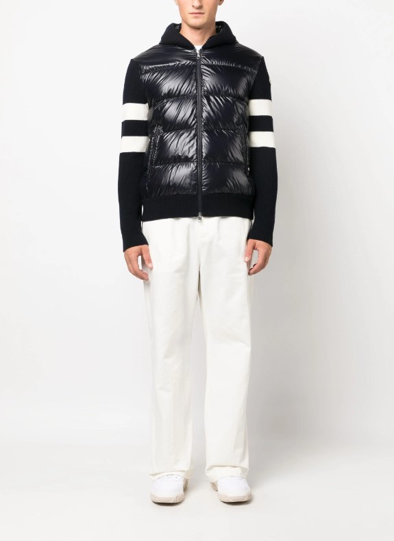 Stripe-detail Panelled Padded Jacket