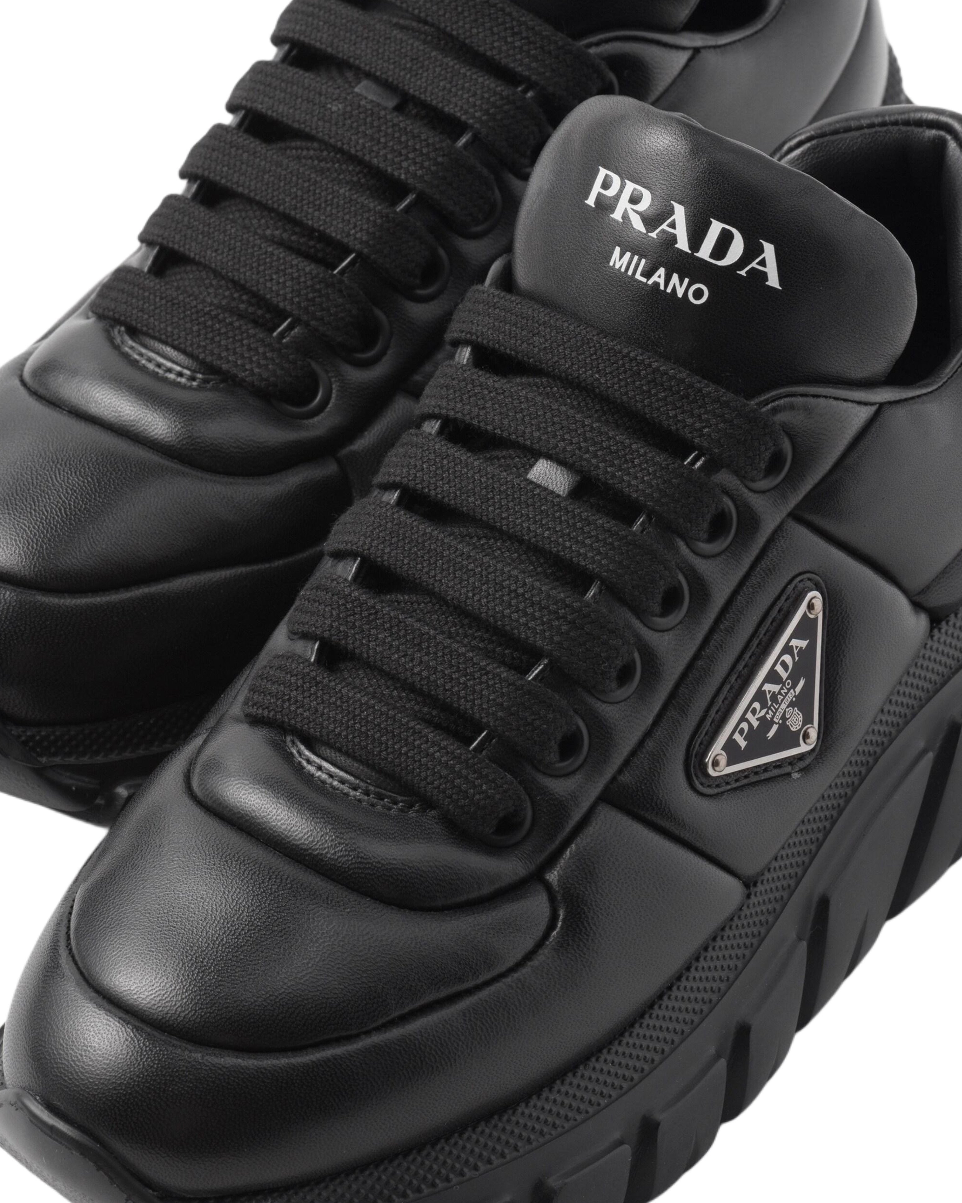 Sporty Padded Nappa Leather Black Low