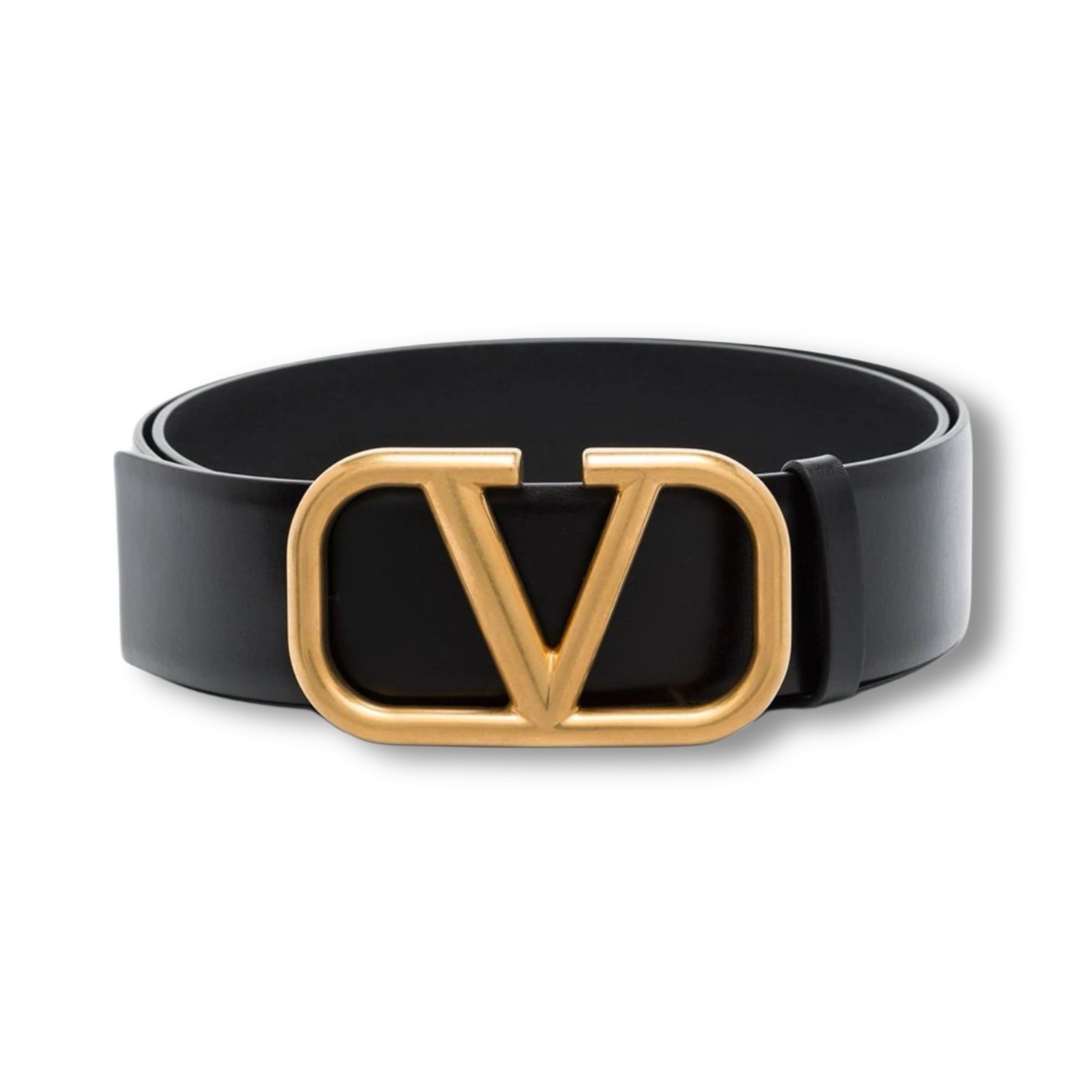 V-Logo Signature Leather Unisex Belt