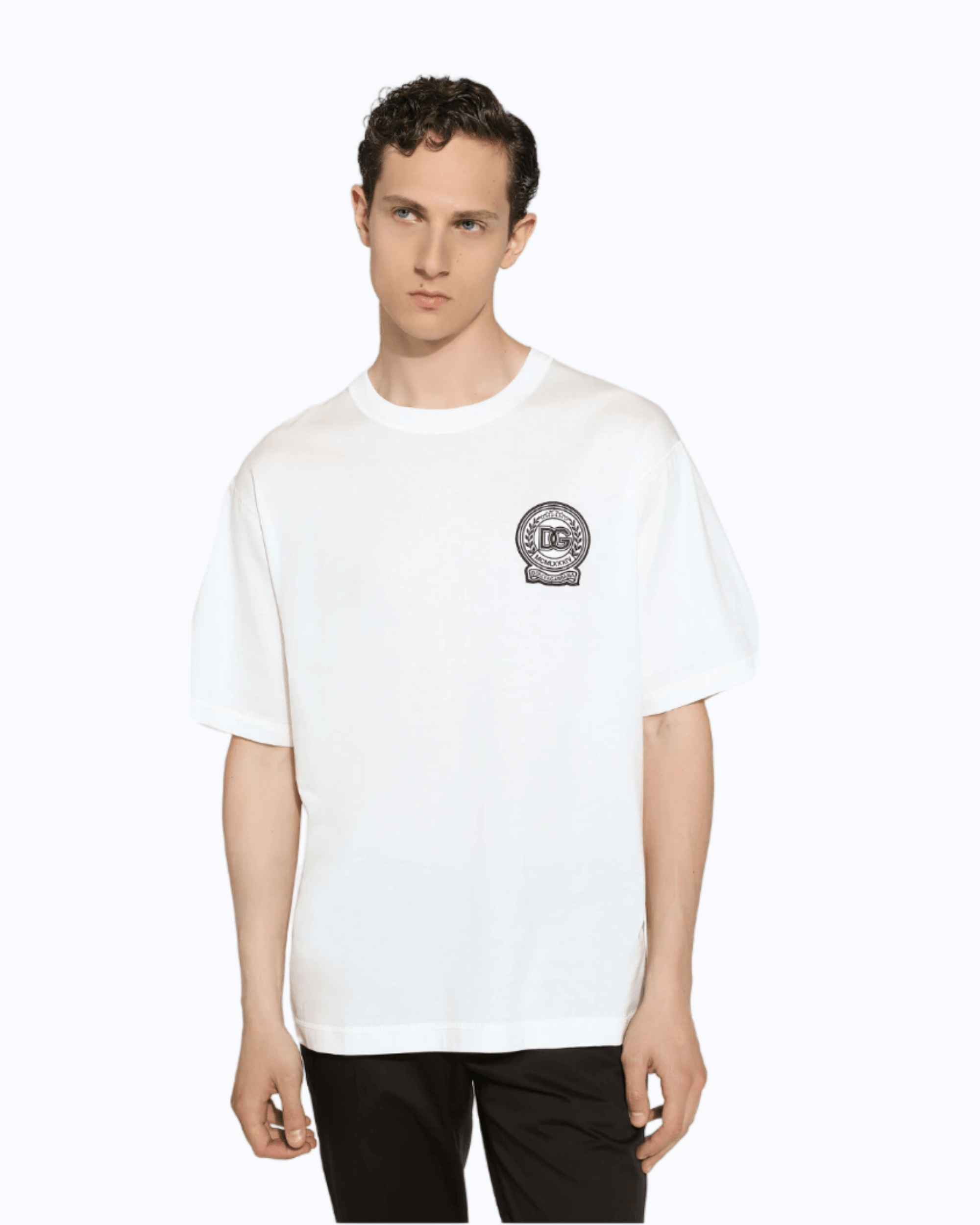 Beyaz Kabartma Logo Detaylı T-shirt