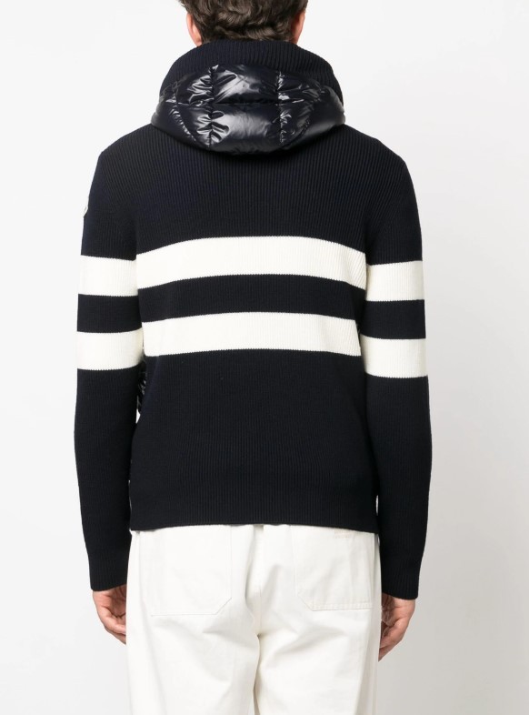 Stripe-detail Panelled Padded Jacket