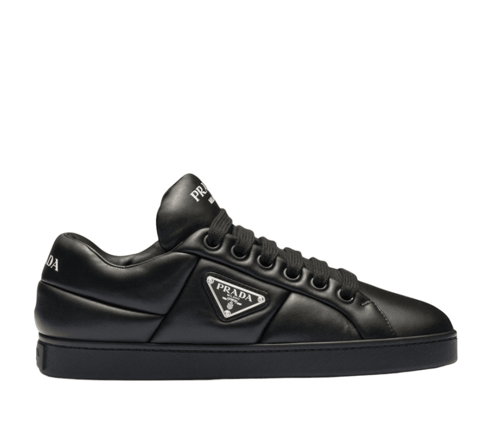 Downtown Black Padded Nappa Leather Sneakers