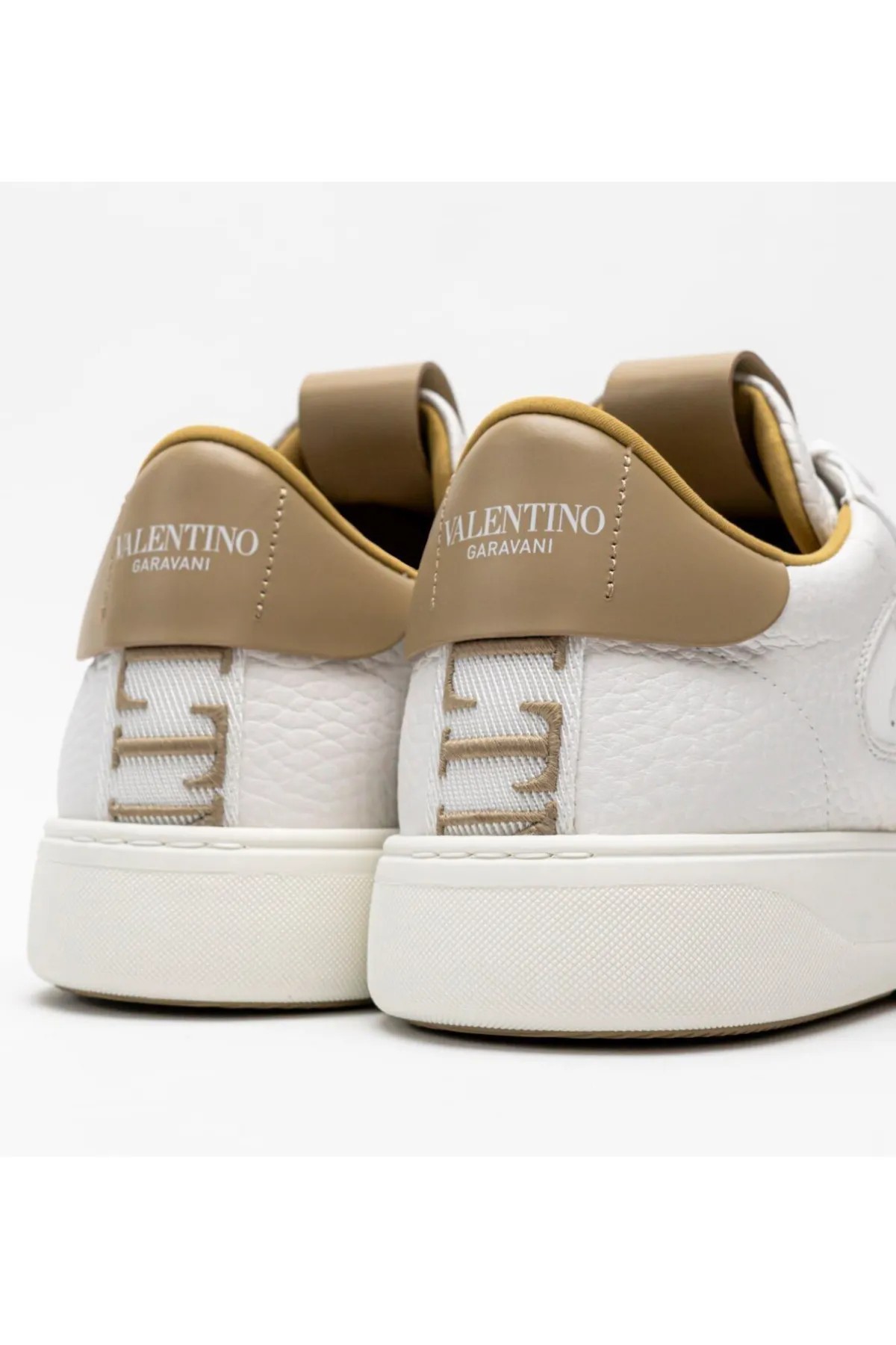 VL7N logo-strap Beyaz Deri Erkek Sneakers