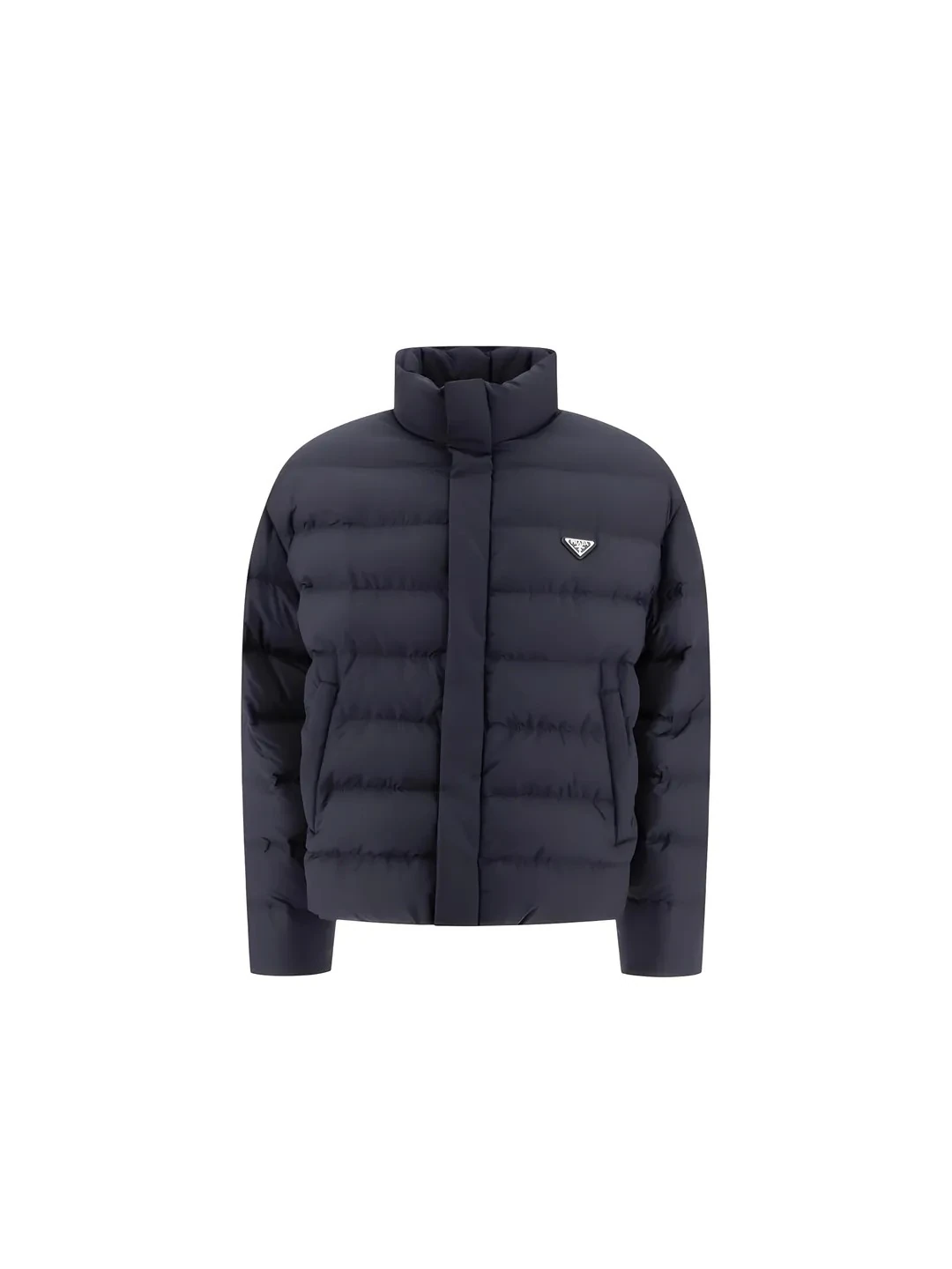 Üçgen Logolu Kuş Tüyü Mont