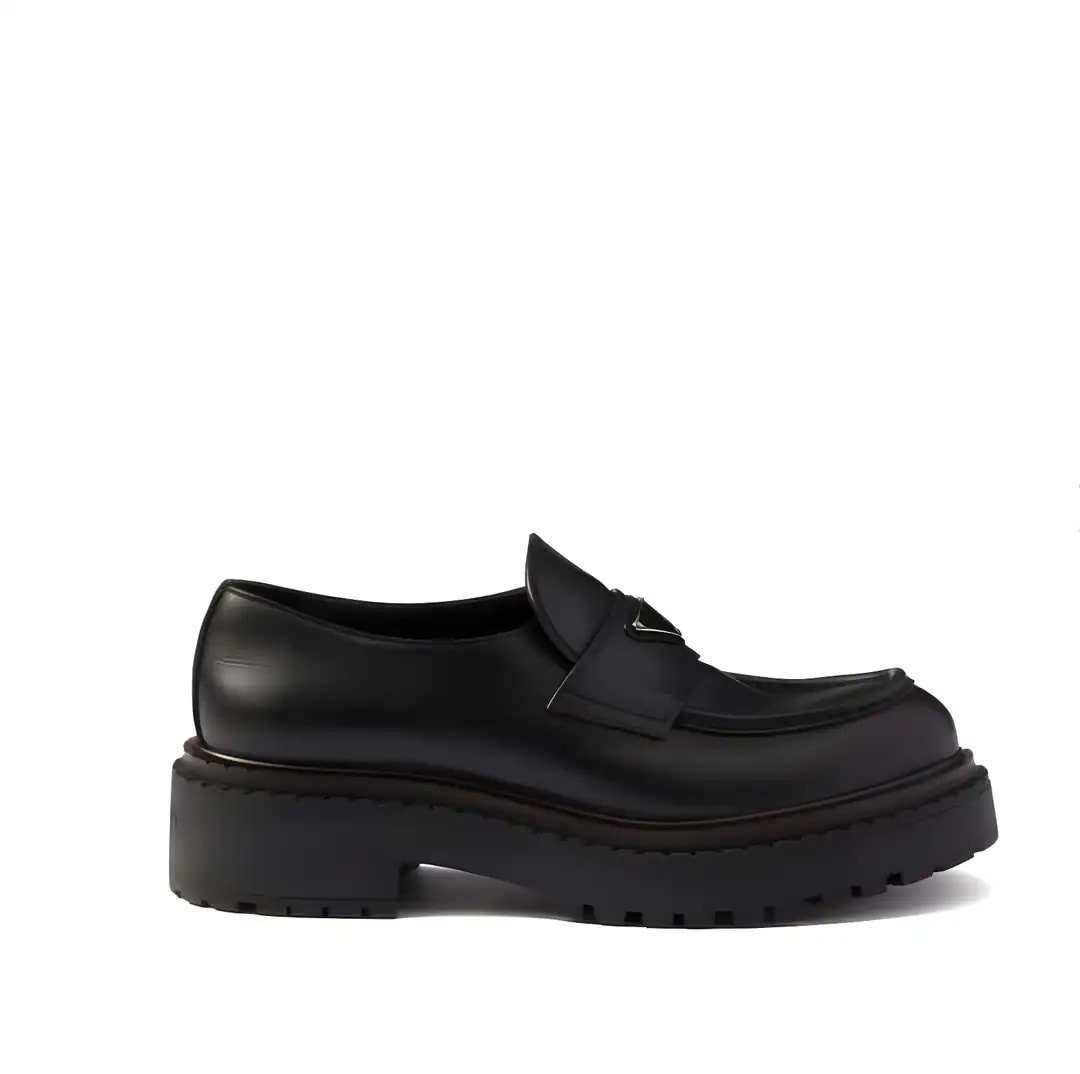 Deri Metal Logolu Erkek Loafers