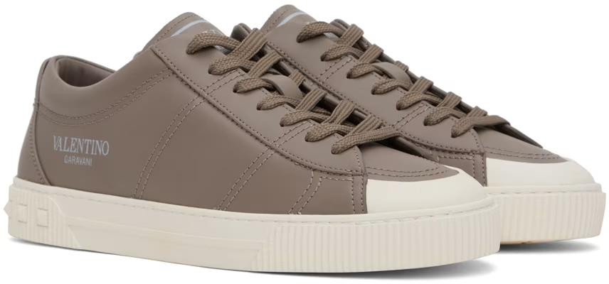 Taupe Cityplanet Calfskin Sneakers