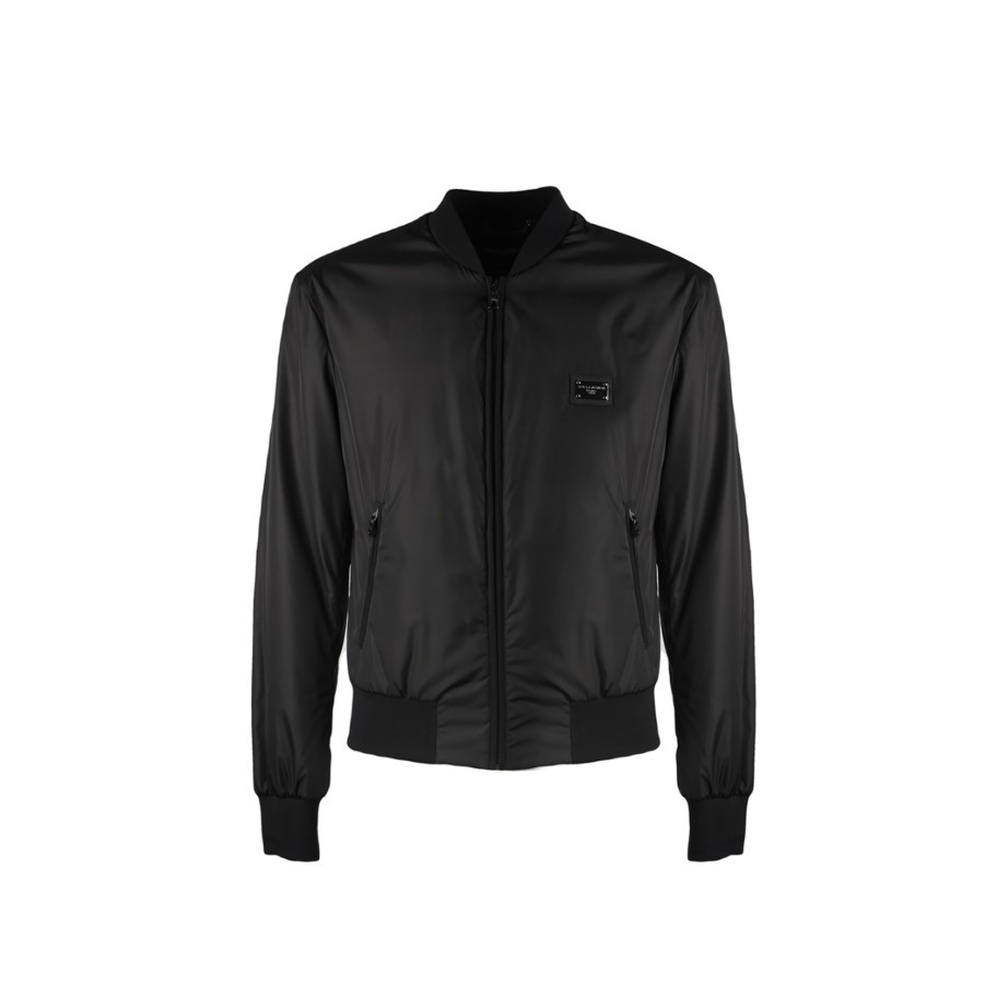 Plaque Bomber Jacket In Black