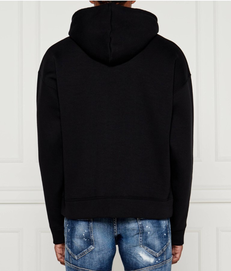 Erkek Siyah Logo Baskılı Sweatshirt