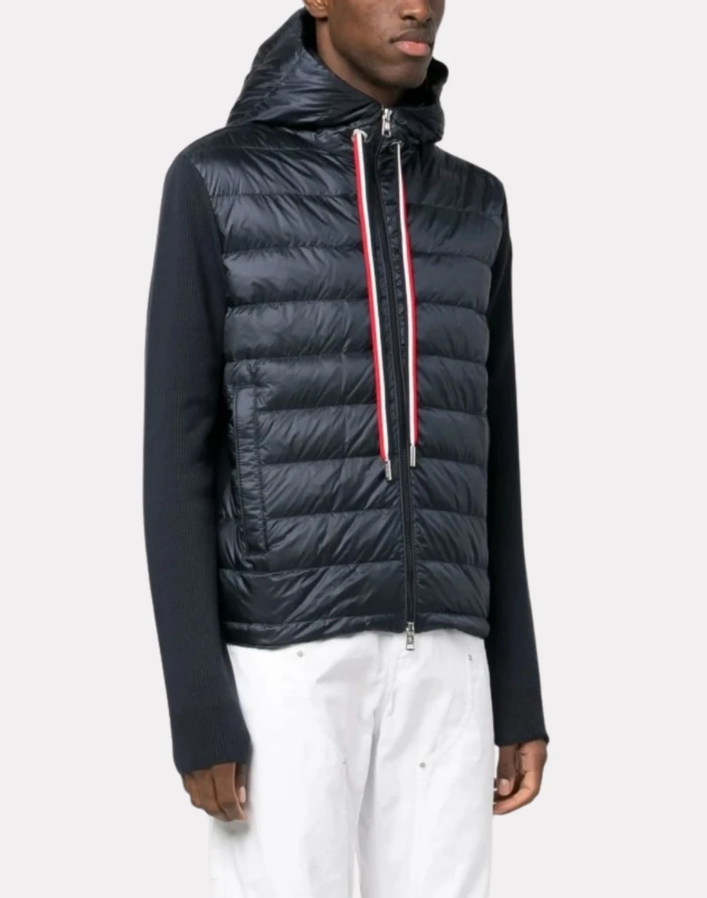 Lacivert Kolu Triko Erkek Mont