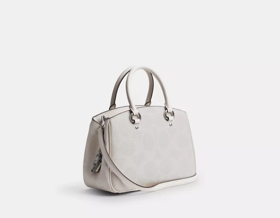 İmzalı Kanvastan Beyaz Taşıma Çantası