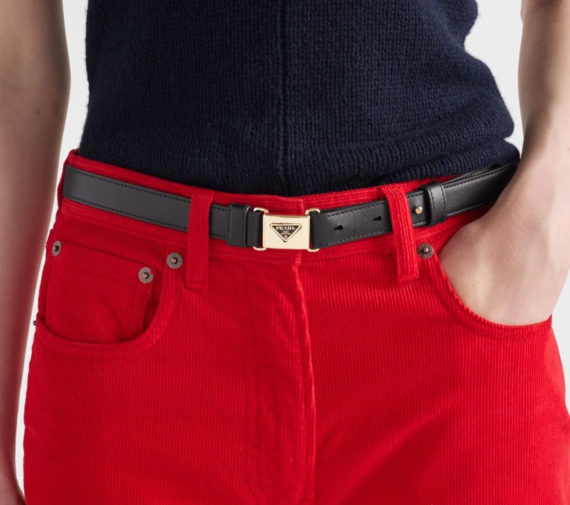 Metal Logolu Kadın Deri Kemer 