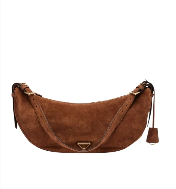 Demi-Lune Büyük Boy Süet Omuz Çanta