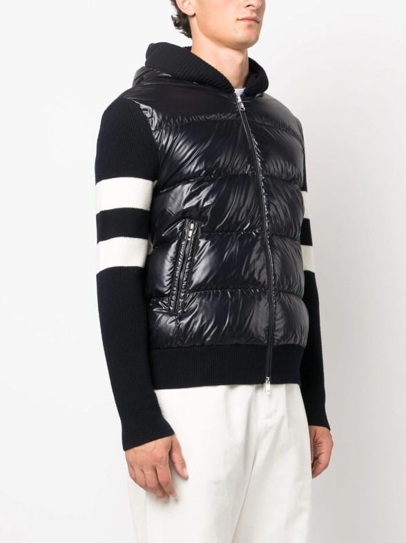 Stripe-detail Panelled Padded Jacket