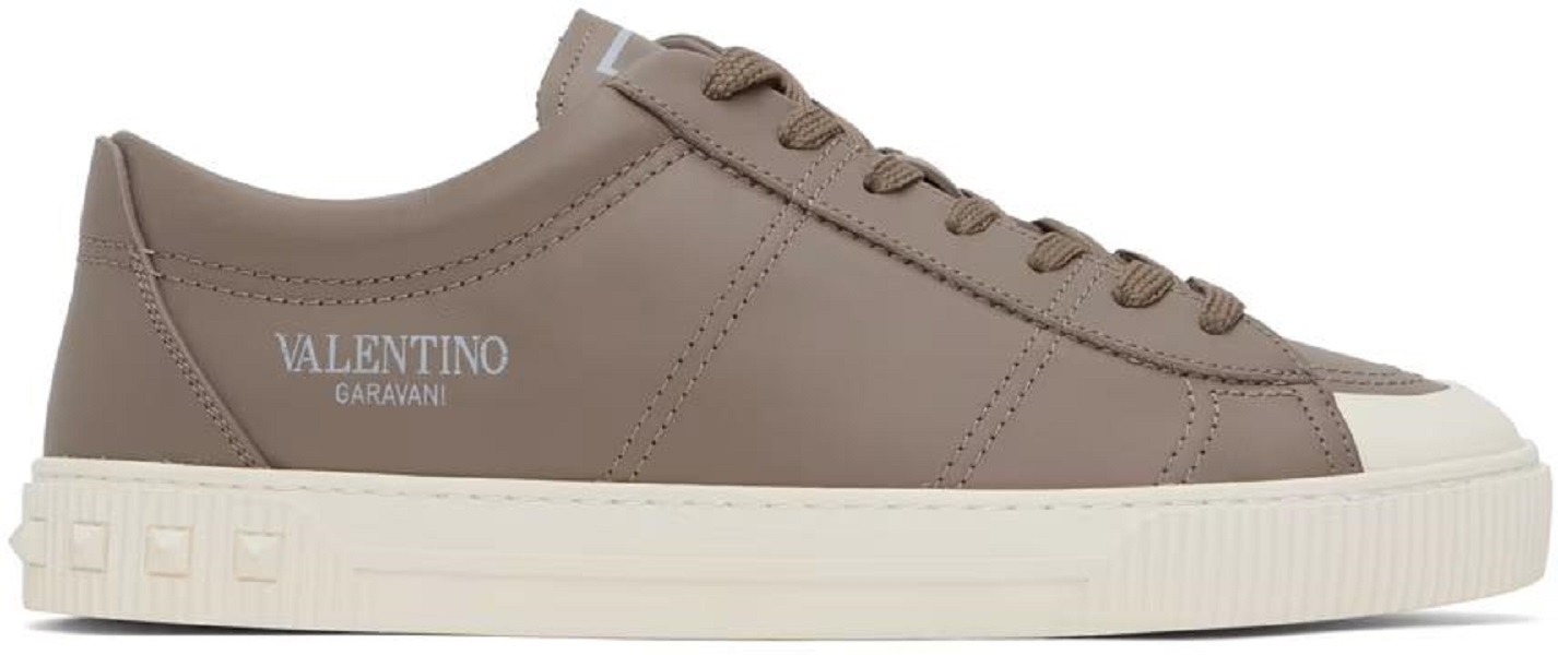 Taupe Cityplanet Calfskin Sneakers