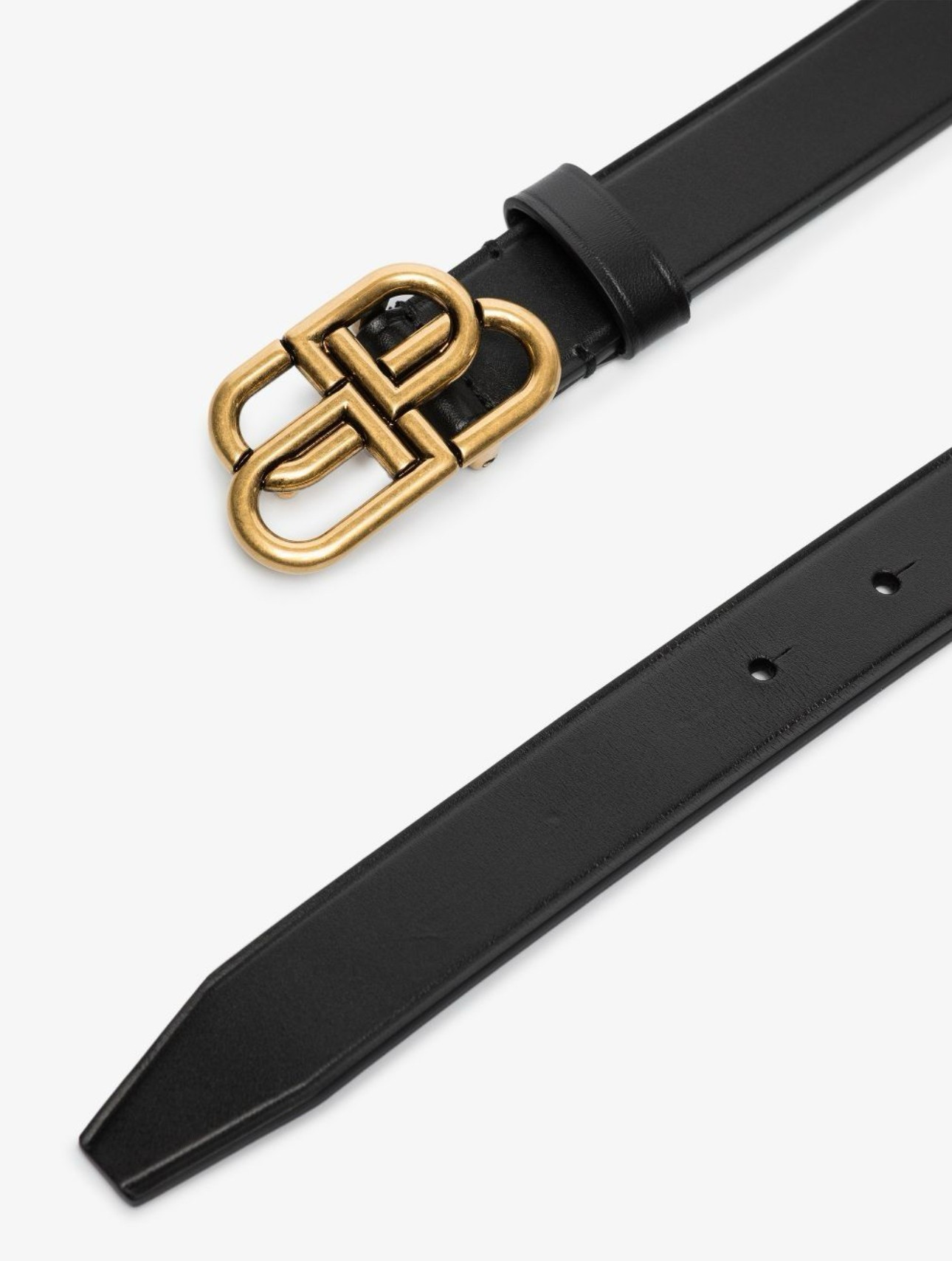 Black BB Logo Leather Belt