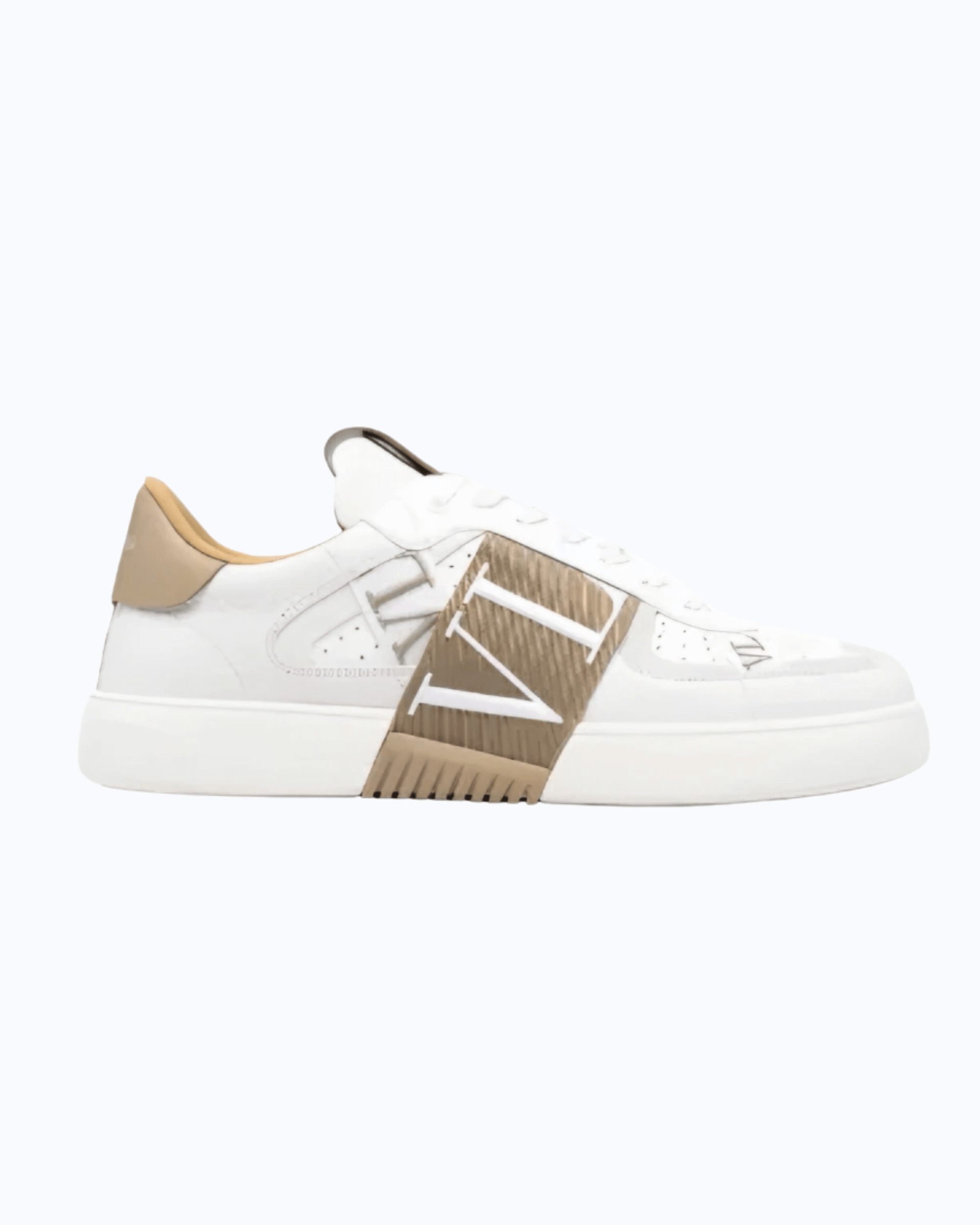 VL7N logo-strap Beyaz Deri Erkek Sneakers