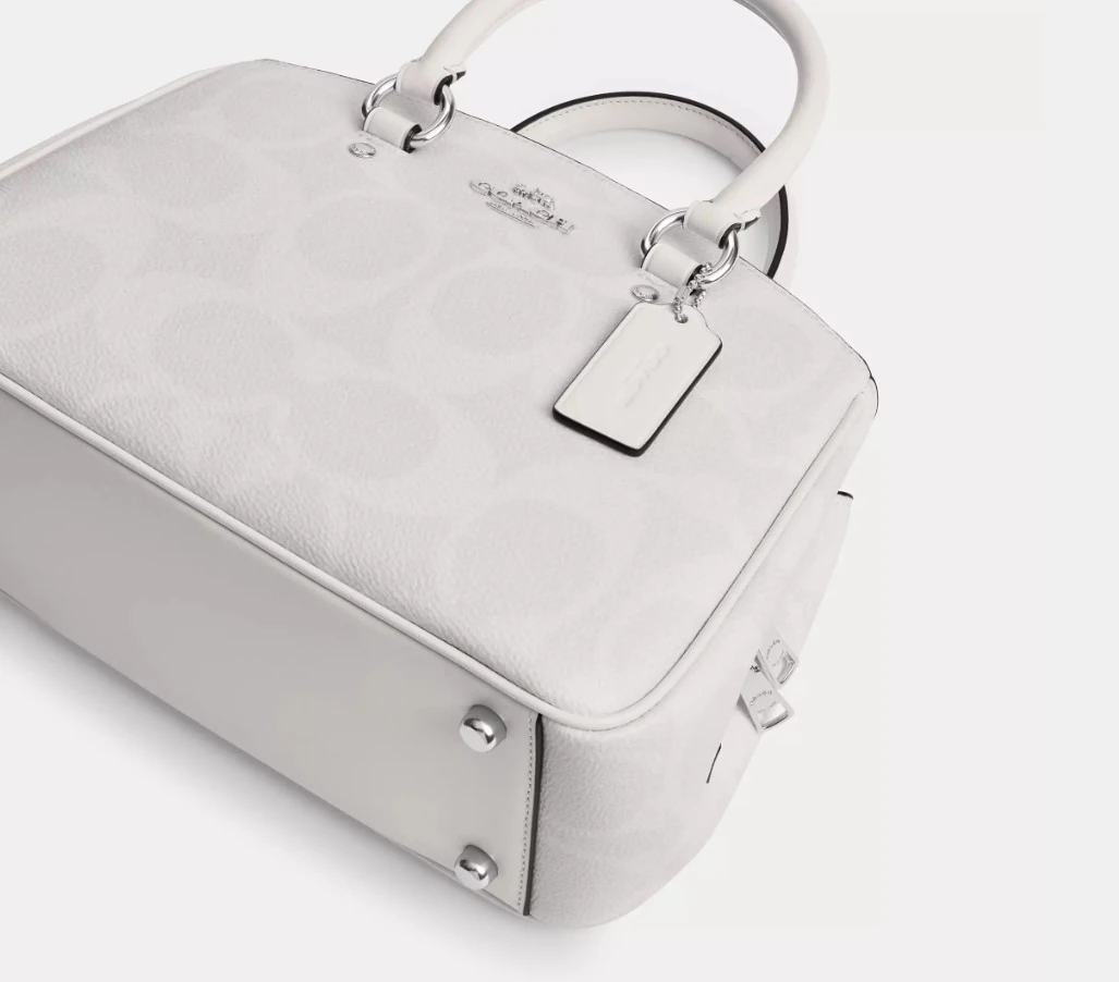 İmzalı Kanvastan Beyaz Taşıma Çantası