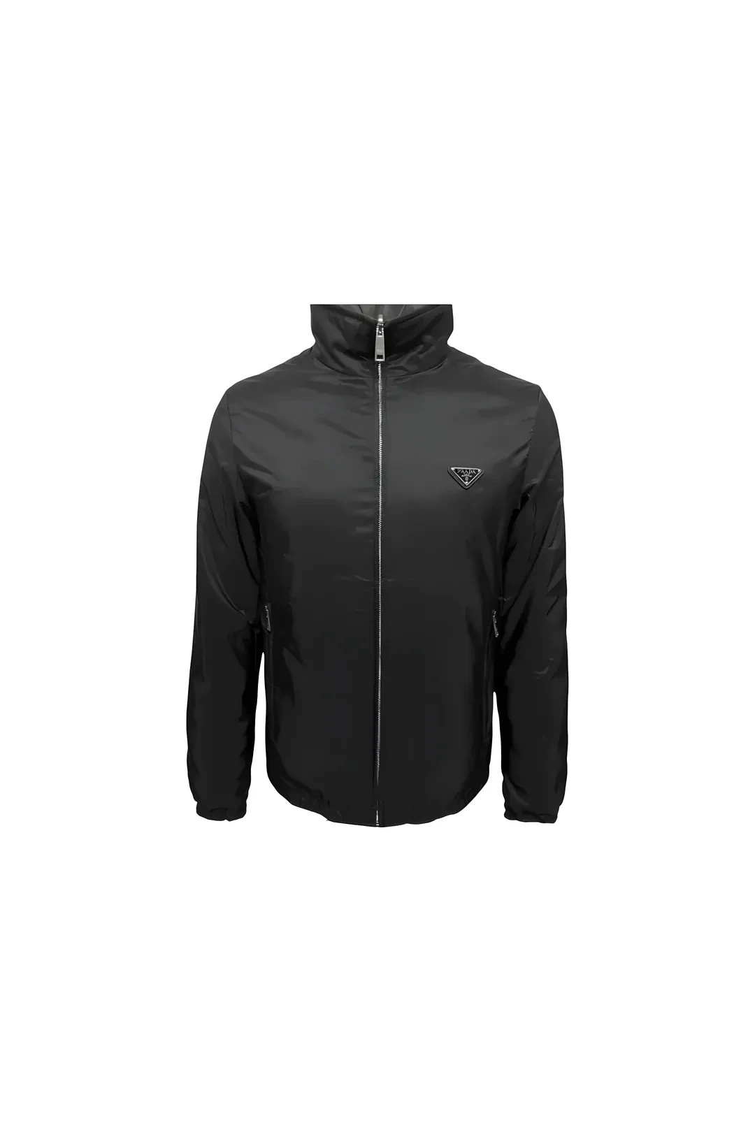  Üçgen Logolu Çift Taraflı Fermuarlı Ceket 