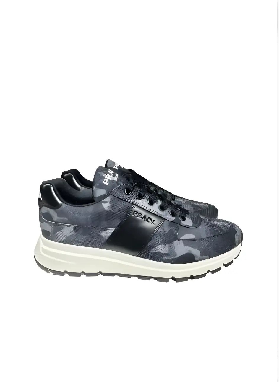 Kamuflaj Kumaş Deri Detaylı Erkek Sneaker