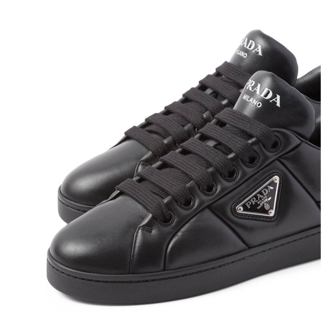 Downtown Black Padded Nappa Leather Sneakers