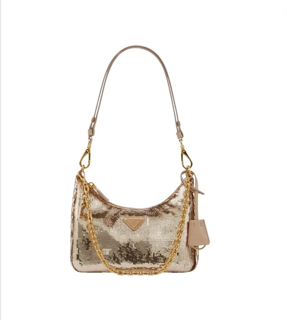 Payetli Metal Logolu Kolaltı ve Postacı  Çanta