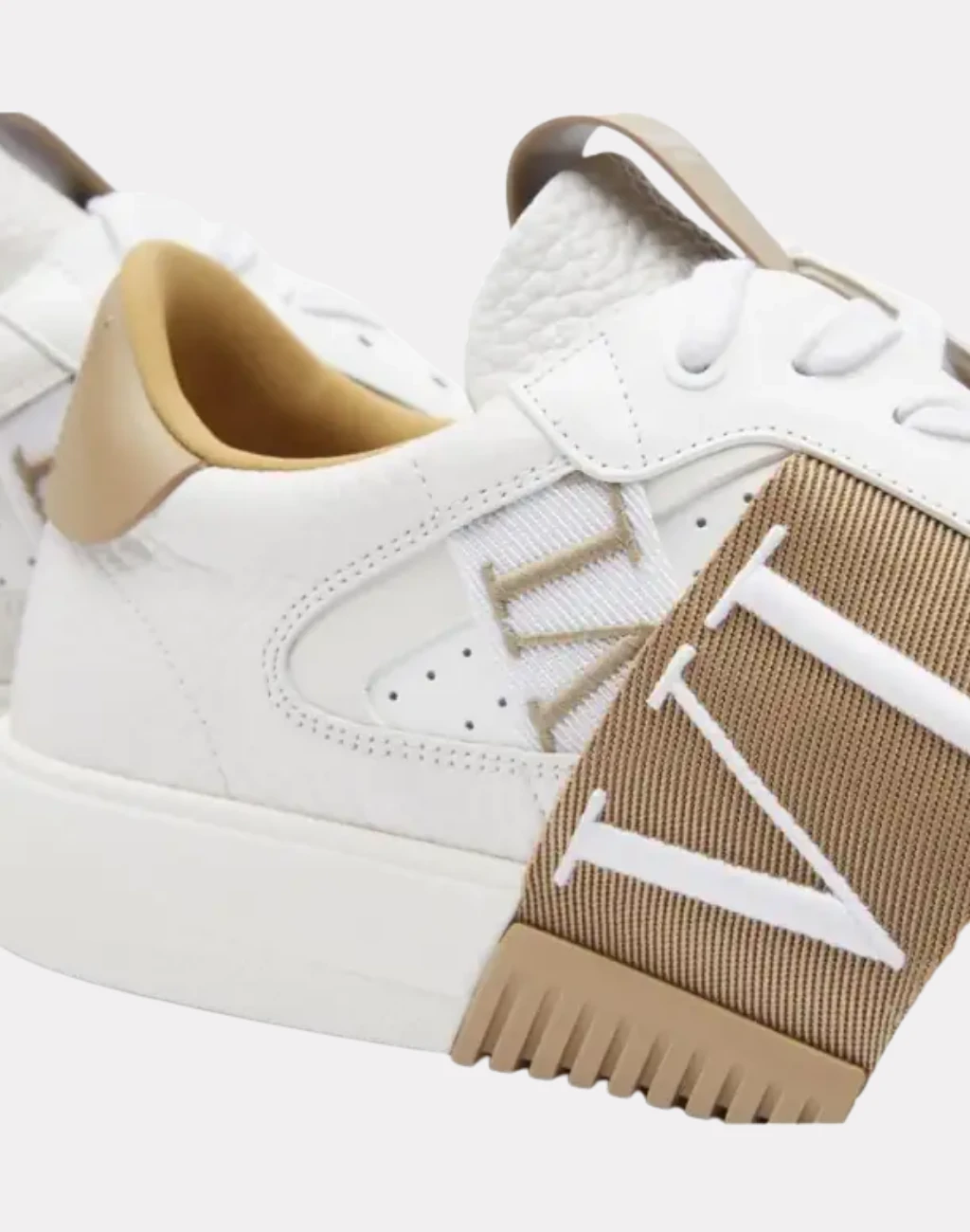 VL7N logo-strap Beyaz Deri Erkek Sneakers