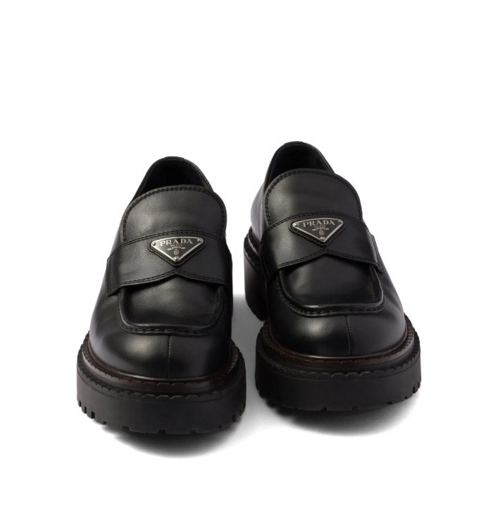Deri Metal Logolu Erkek Loafers