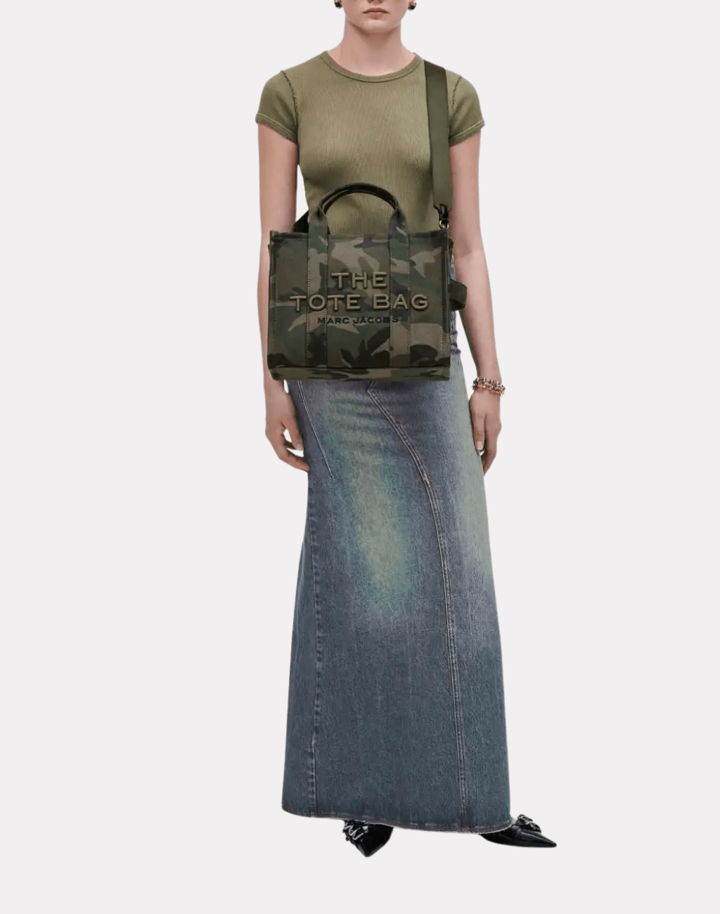 The Medium Camo Jacquard Tote Çanta
