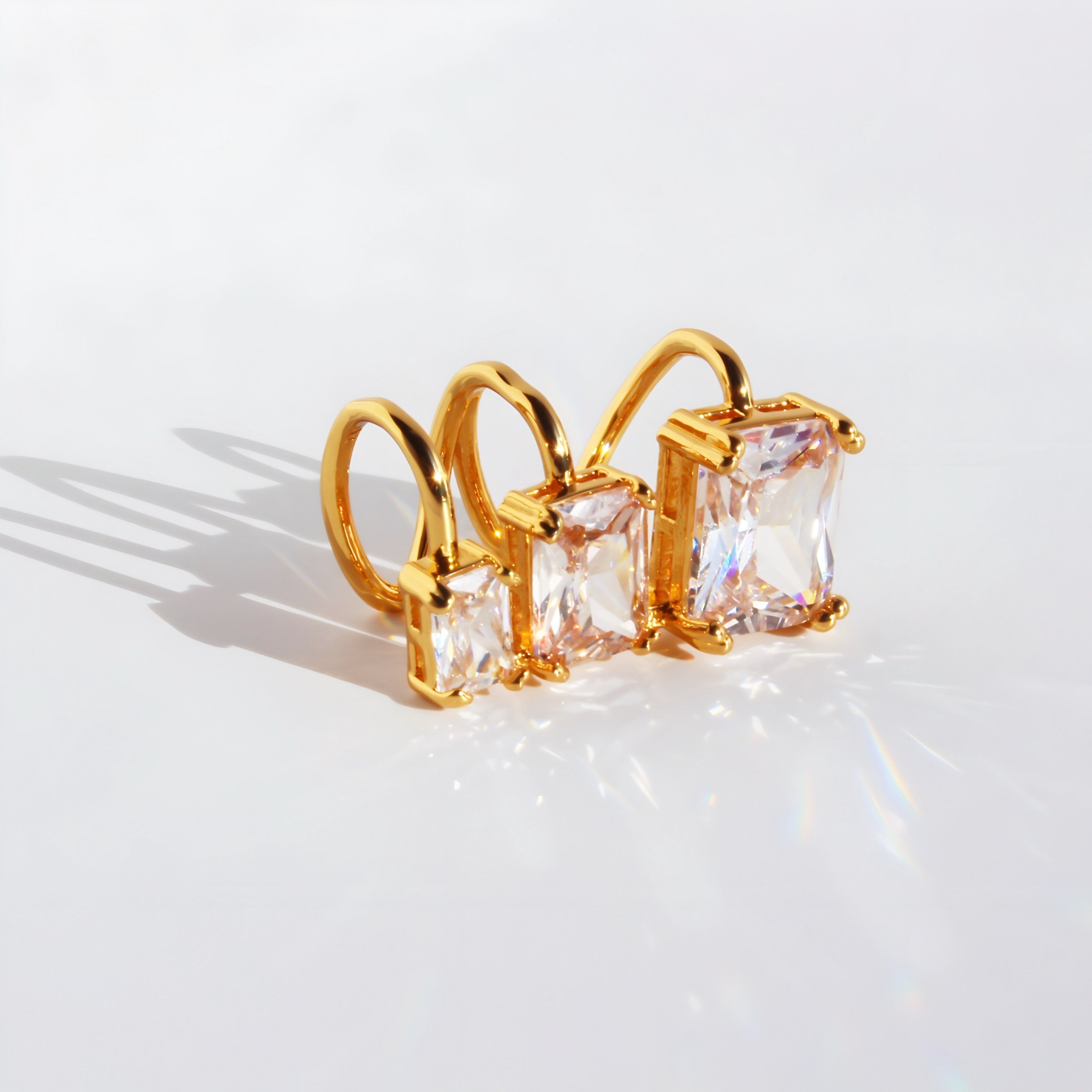 Aria Three Dimension 24k Altın Kaplama Earcuff