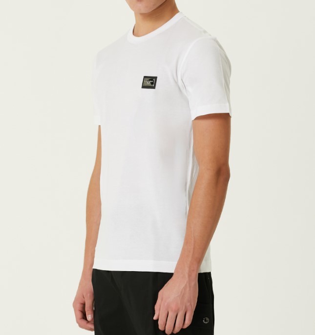 Beyaz Logo Detaylı T-shirt