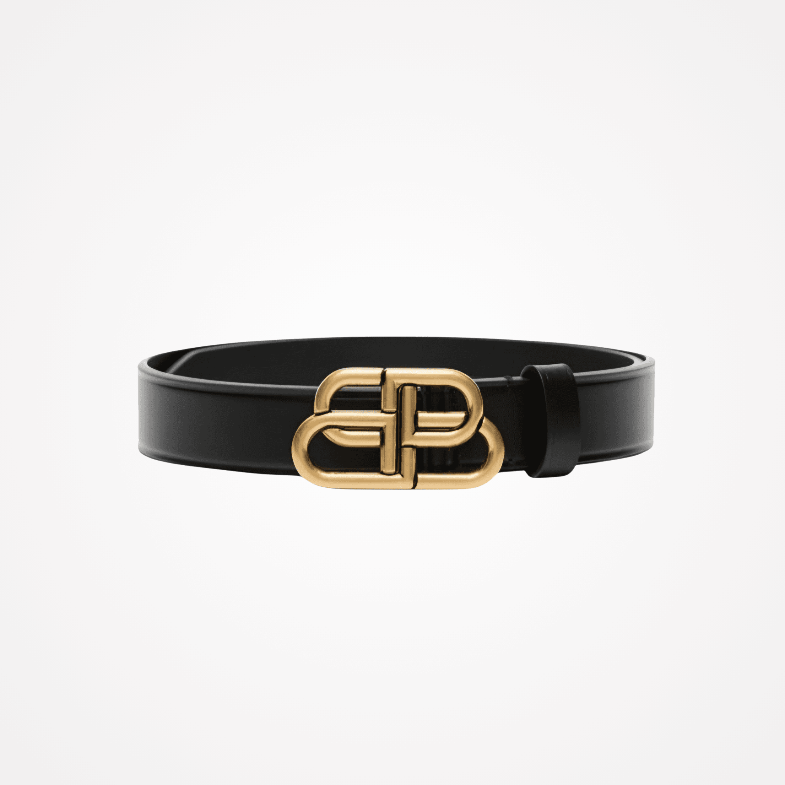 Black BB Logo Deri Siyah Kadın Kemer