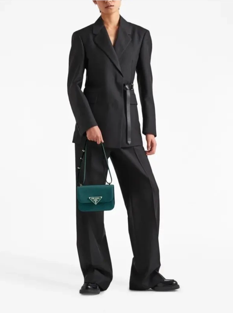 Amblemli Saffiano Deri Omuz Çantası