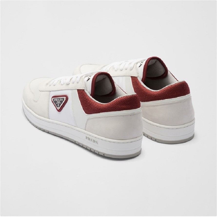 District Leather Sneakers In White/Burgundy