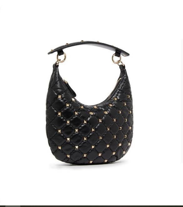 Mini Hobo Rockstud Spike Nero Hobo Bag