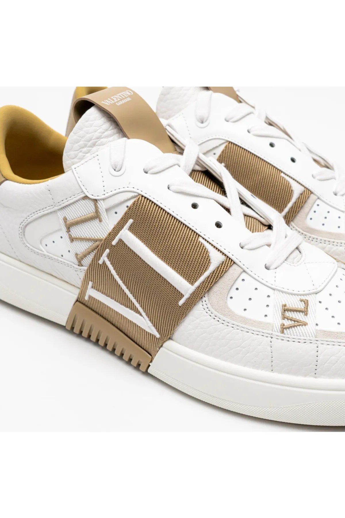 VL7N logo-strap Beyaz Deri Erkek Sneakers