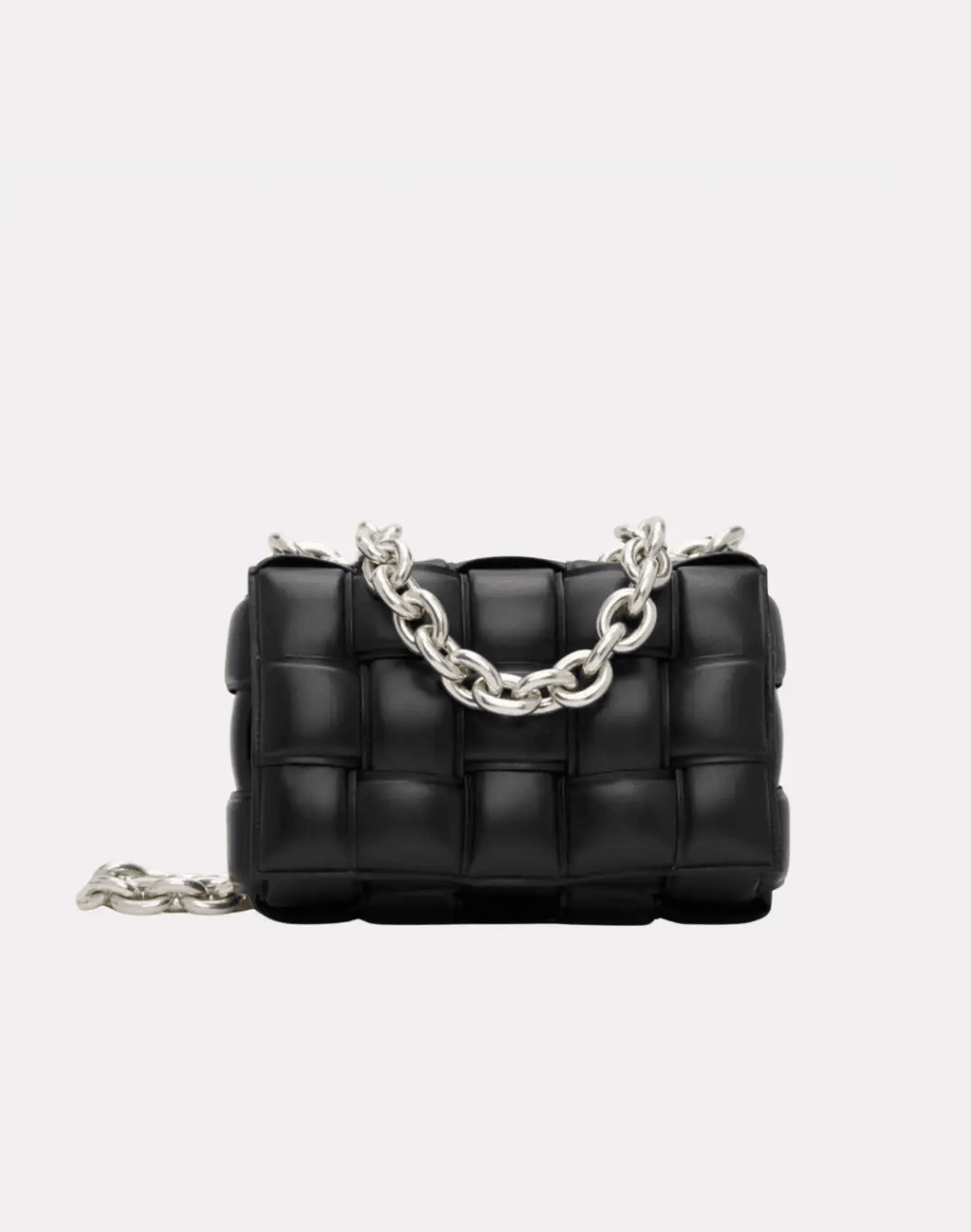 Black Padded Chain Cassette Bag