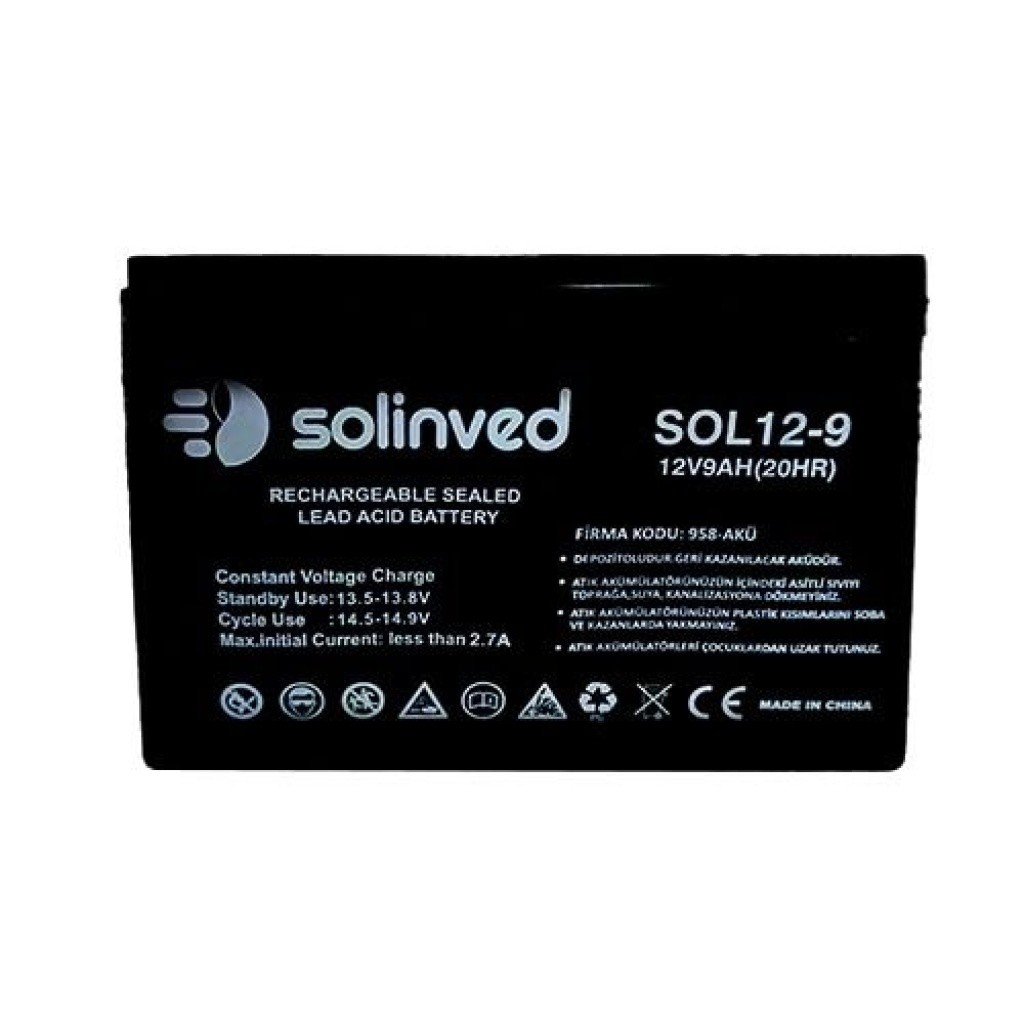 Solinved 12V 9Ah Kuru Tip Akü image