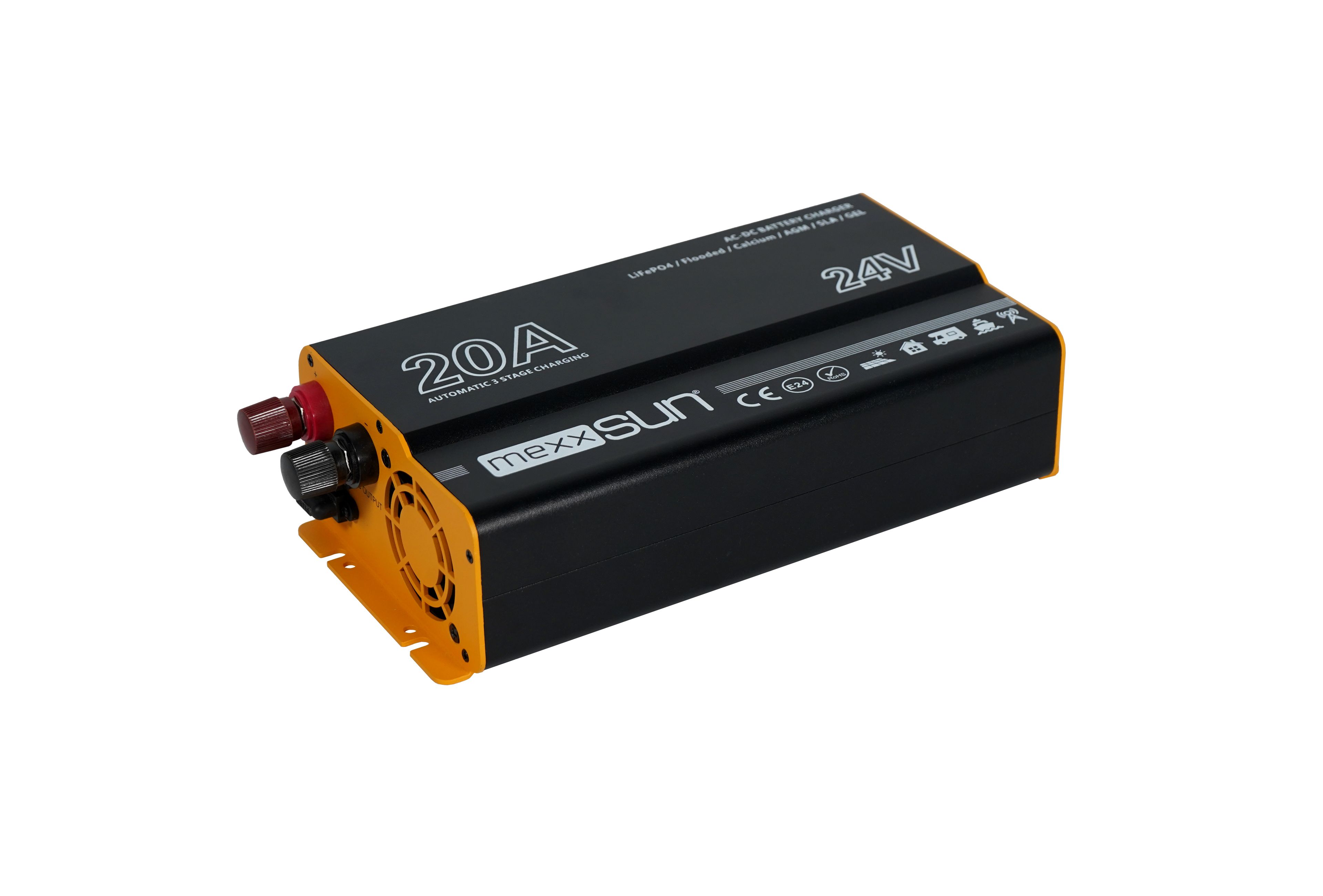 Mexxsun 24V 20A AC-DC Akü Şarj Cihazı | Kamyon, Tekne & Solar Sistemler