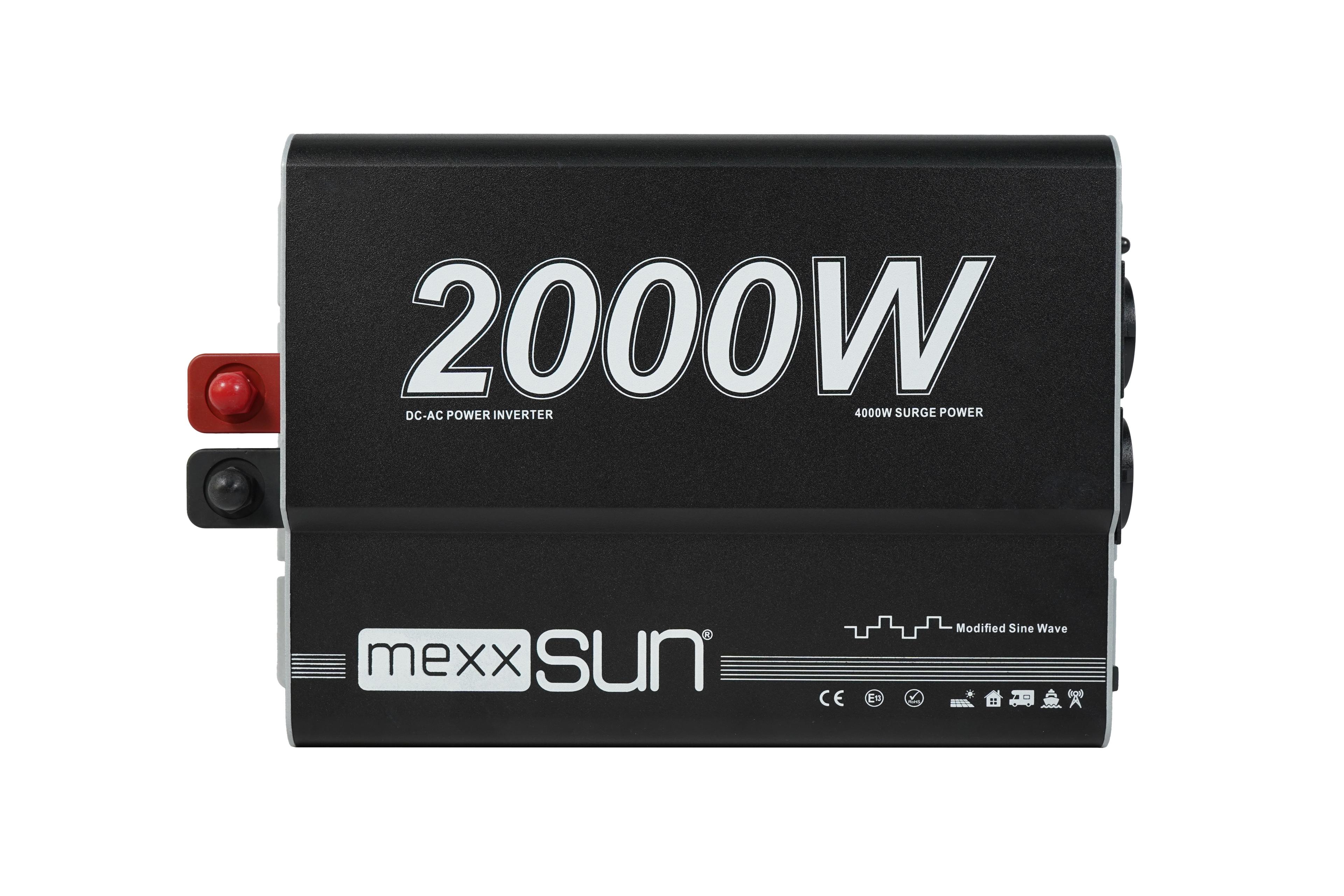 Mexxsun 24V 2000W Modifiye Sinüs İnverter | USB Çıkışlı image