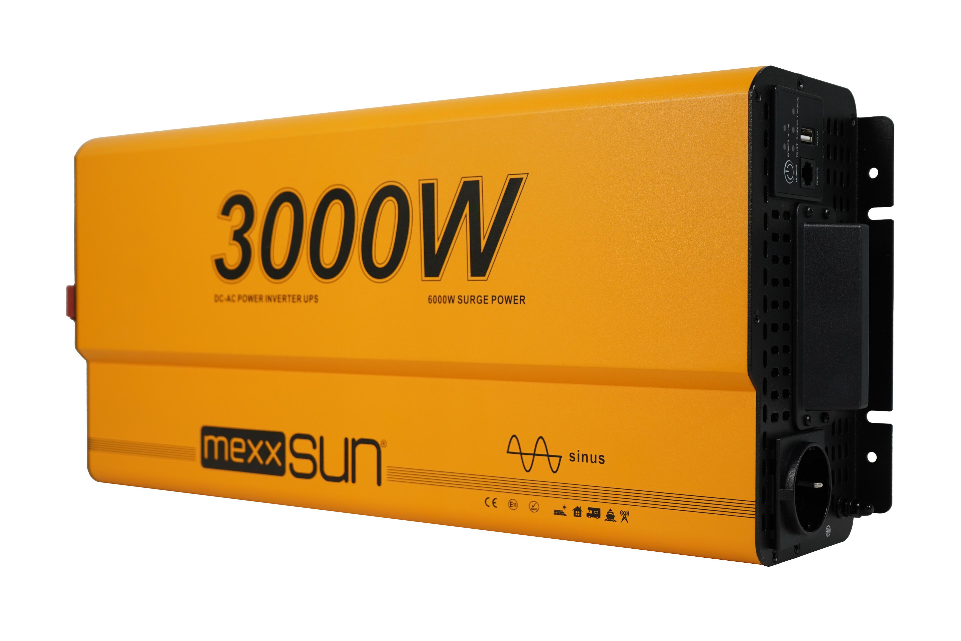 Mexxsun 12V 3000W Profesyonel İnverter & UPS | Uzaktan Kumanda Ekranlı